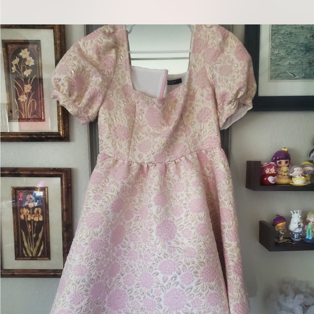 SHEIN Mod Elegant Pink and Cream Dress
